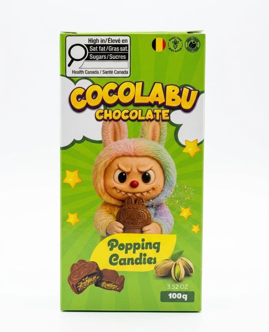 Cocolabu Popping Chocolate 100g bar, Dubai Chocolate flavour