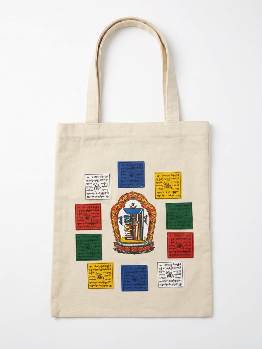 Handmade Hemp Tote Bag - Mandala