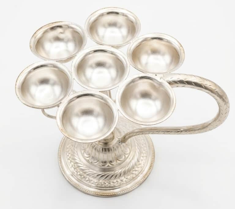 Bhai Tika Silver Plated 7 Color Tika Thali