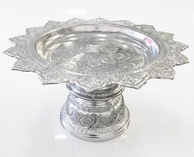 Silver Dashain Tika Thali (Puja Tray)