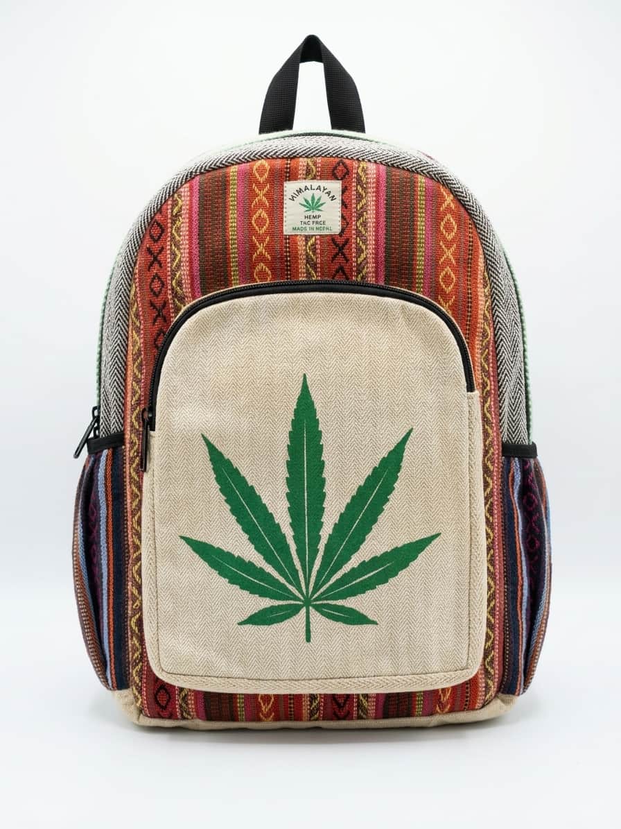Handmade Hemp Backpack - Hemp Leaf