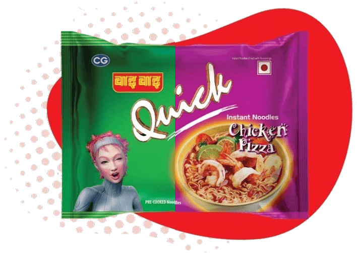 WaiWai Quick Noodles - Chicken Pizza Flavour (15) + Veg Masala Flavour (15) - 70g (Box of 30)