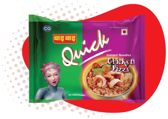 WaiWai Quick Noodles - Chicken Pizza Flavour (15) + Veg Masala Flavour (15) - 70g (Box of 30)