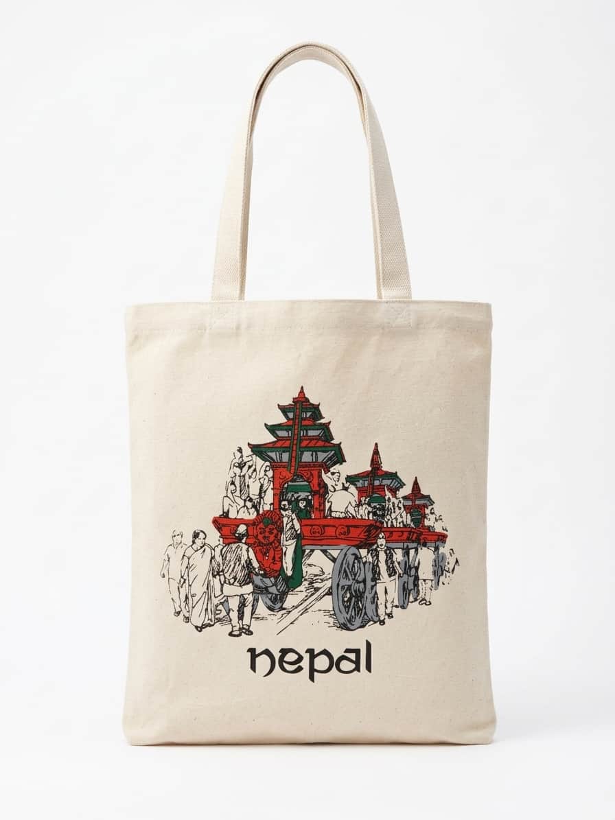 Handmade Hemp Tote Bag - Classic Nepal