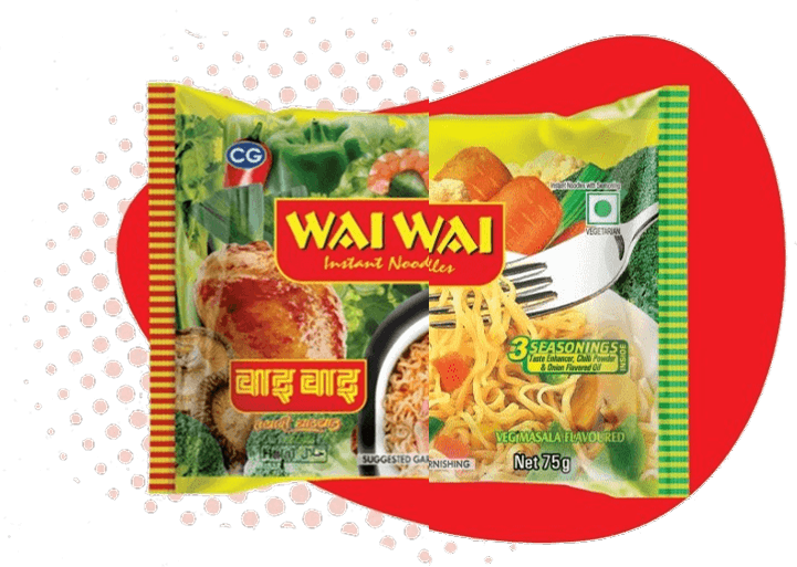 WaiWai Noodles – Chicken Flavour (15) + Veg Flavour (15) – 70g (Box of 30)