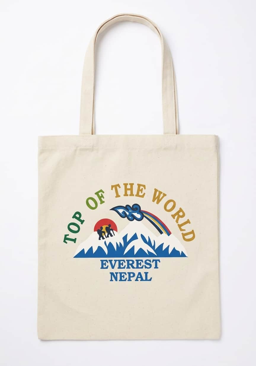Handmade Hemp Tote Bag - Everest Nepal