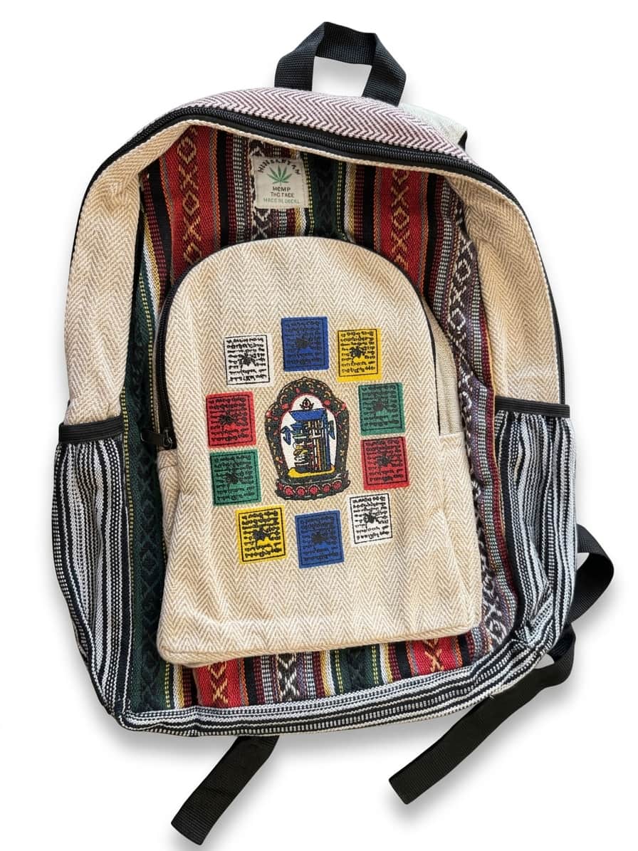 Handmade Hemp Backpack - Mandala
