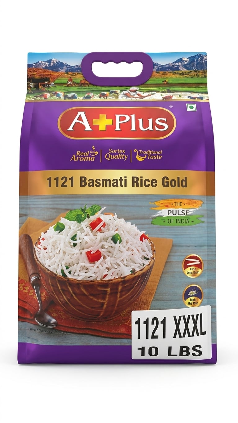 A+Plus 1121 XXXL Extra Long Basmati Rice Gold - 10lbs