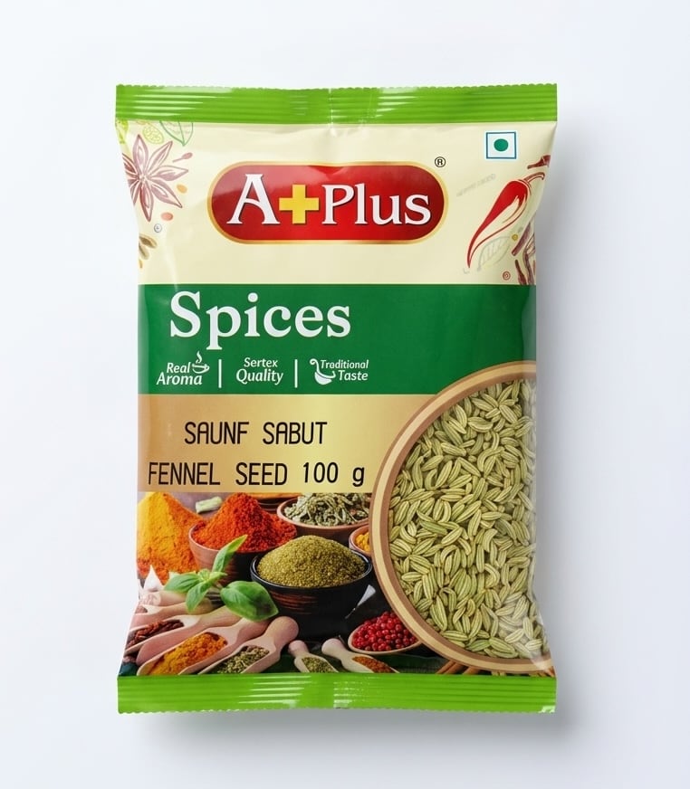 A+Plus Fennel Seeds (Saunf Sabut) - 100g