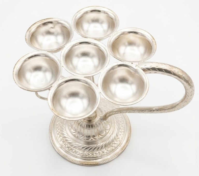 Bhai Tika Silver Plated 7 Color Tika Thali