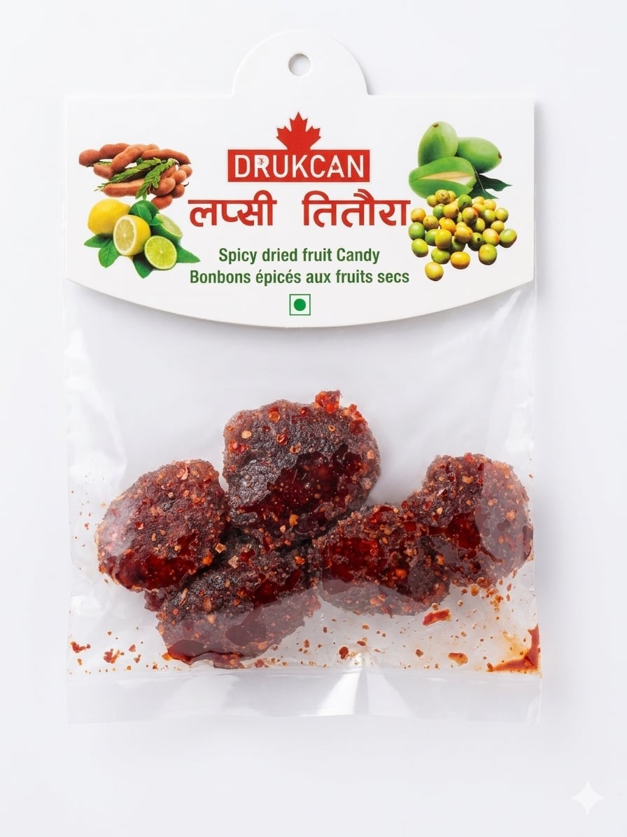 DRUKCAN Dried Fruit Candy (Paun/Titaura) - 70gm