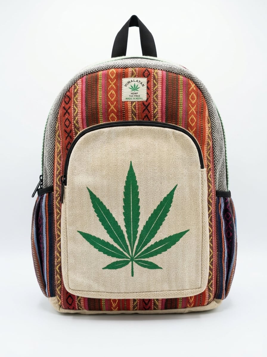 Handmade Hemp Backpack - Hemp Leaf