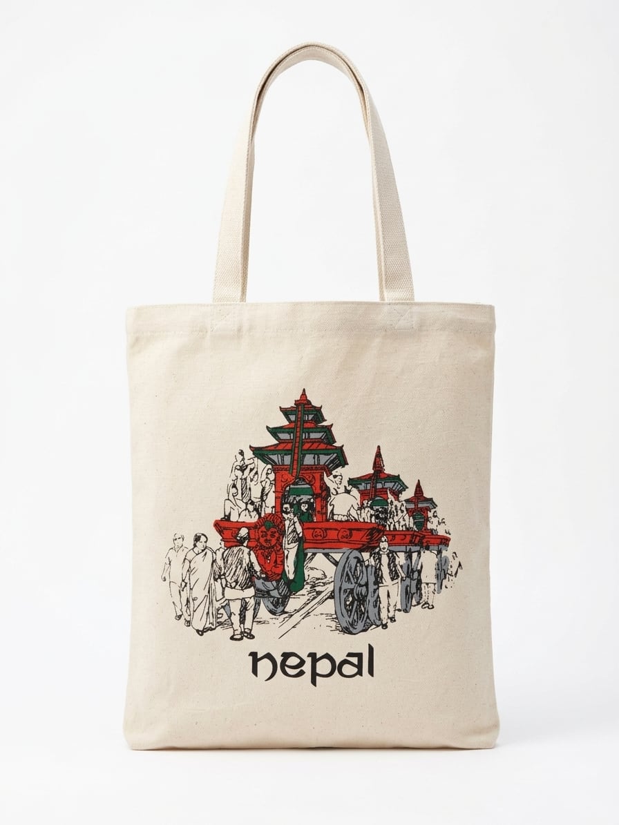 Handmade Hemp Tote Bag - Classic Nepal
