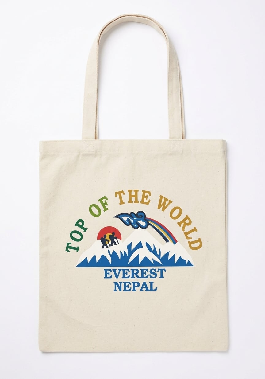 Handmade Hemp Tote Bag - Everest Nepal