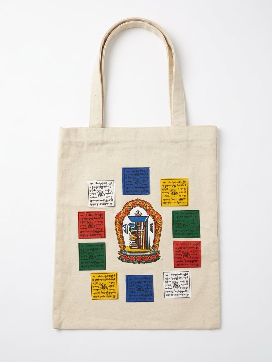 Handmade Hemp Tote Bag - Mandala