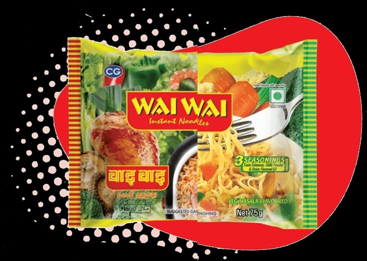 WaiWai Noodles – Chicken Flavour (15) + Veg Flavour (15) – 70g (Box of 30)