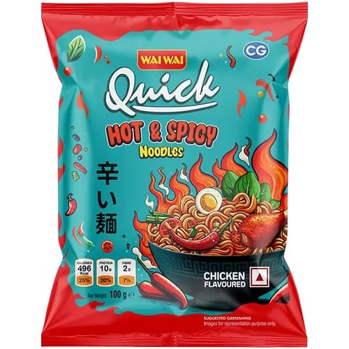 WaiWai Quick Hot & Spicy Noodles - 100g