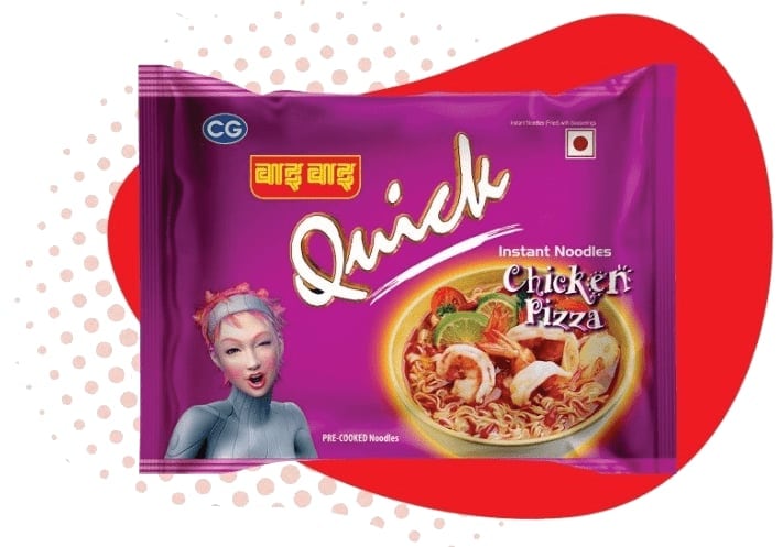 WaiWai Quick Noodles - Chicken Pizza Flavour - 60g