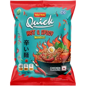 WaiWai Quick Hot & Spicy Noodles - 100g (Pack of 20)