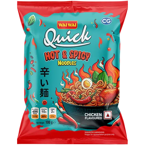 WaiWai Quick Hot & Spicy Noodles – 100g (Pack of 20)