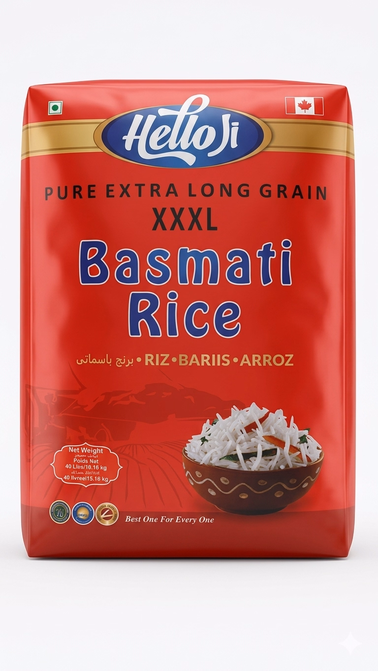 Hello Ji Extra Long Basmati Rice – 40lbs