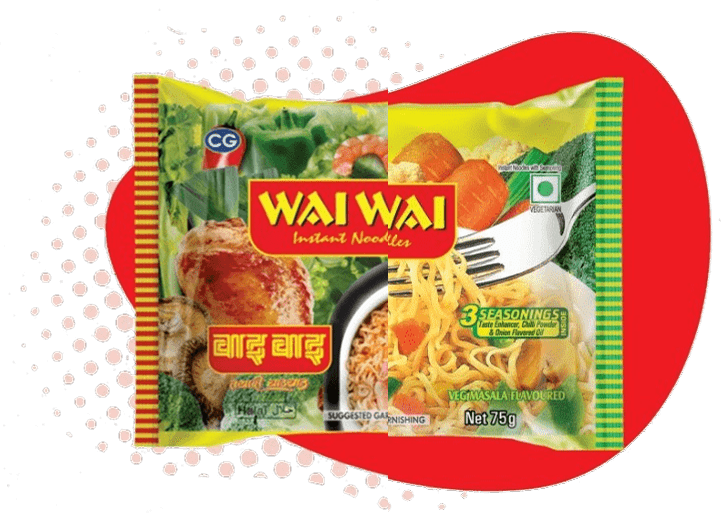 WaiWai Noodles – Chicken Flavour (15) + Veg Flavour (15) – 70g (Box of 30)